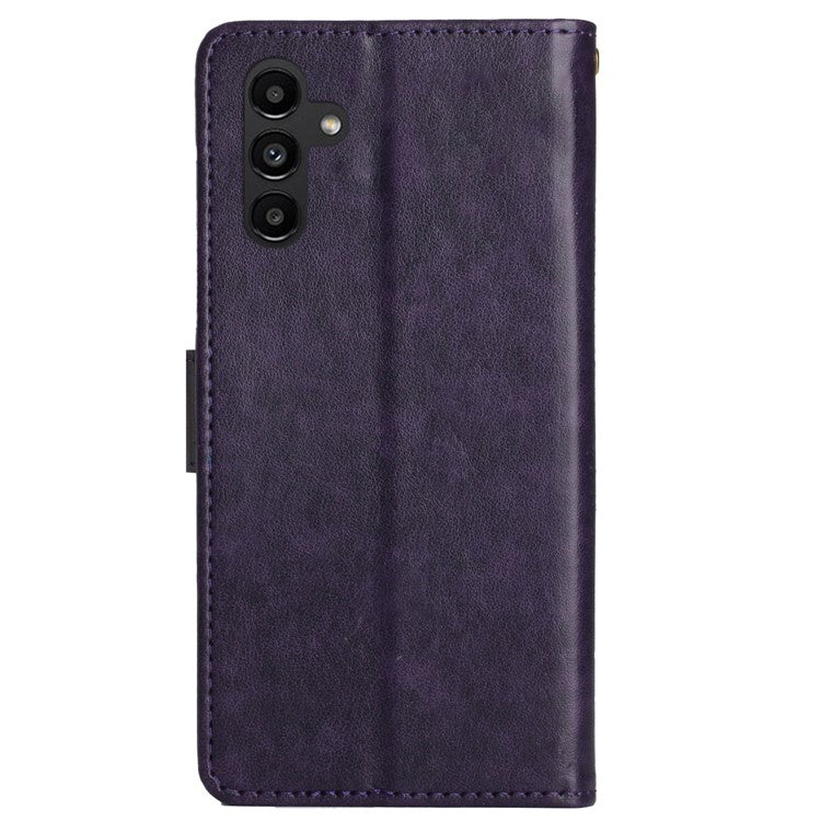 For Samsung Galaxy M55 5G / C55 5G / F55 5G Case Wallet Butterfly Floral PU Leather Phone Cover - Dark Purple