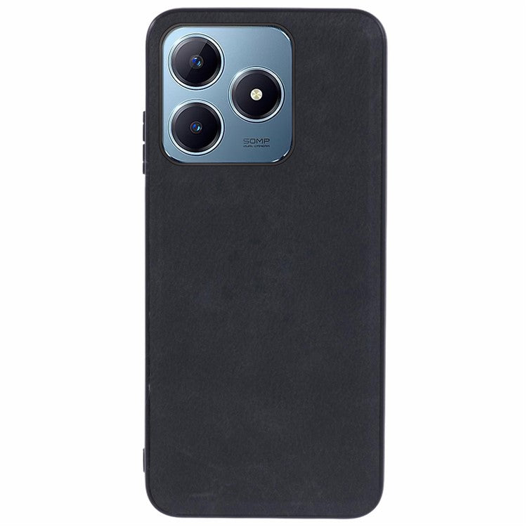 For Realme C63 4G Case Leather + PC + TPU Phone Cover Vintage Protective - Black