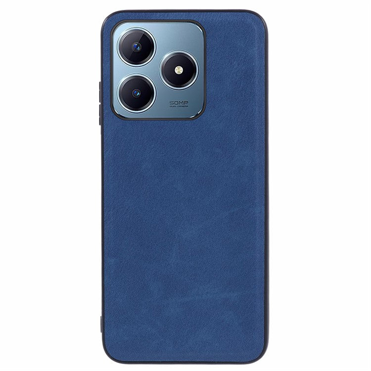 For Realme C63 4G Case Leather + PC + TPU Phone Cover Vintage Protective - Blue