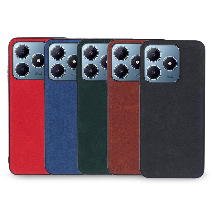 For Realme C63 4G Case Leather + PC + TPU Phone Cover Vintage Protective - Blue