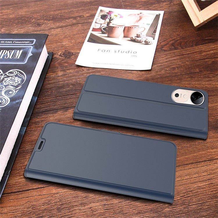 For vivo S19 5G Case with TPU Shockproof Shell Leather Phone Cover - Blue