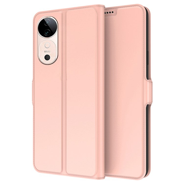 For vivo S19 5G Case with TPU Shockproof Shell Leather Phone Cover - Rose Gold
