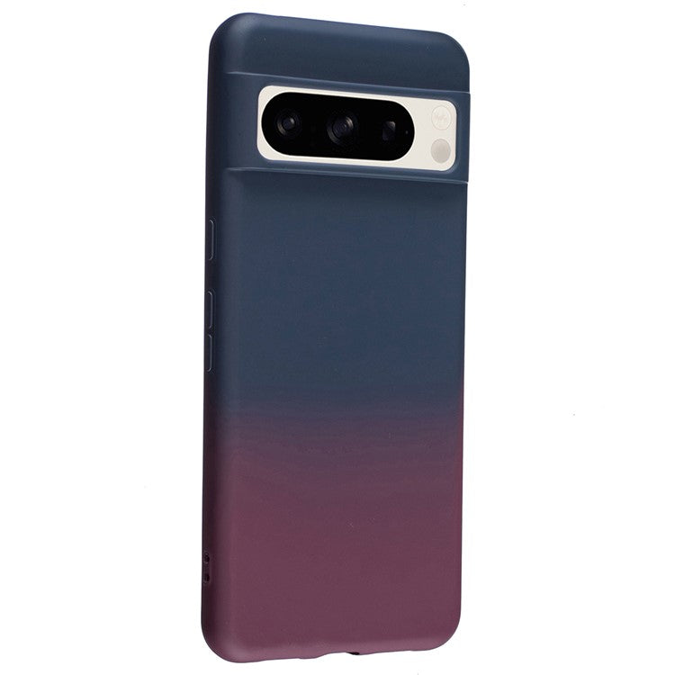 For Google Pixel 8 Pro Case TPU Shockproof Phone Cover Aesthetic Gradient Color - Dark Blue+Dark Purple