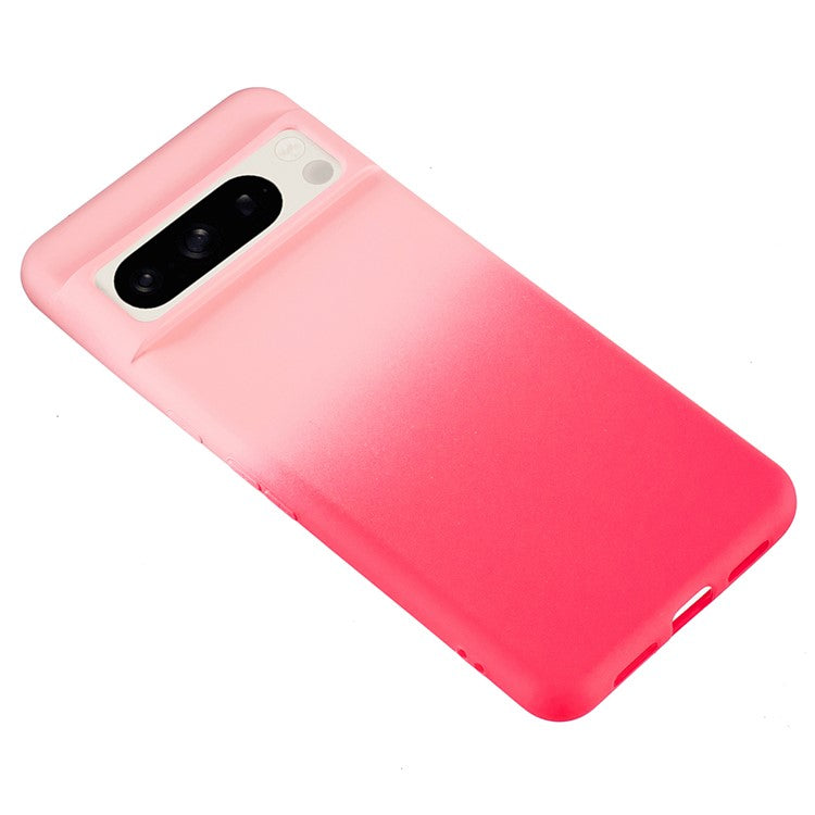 For Google Pixel 8 Pro Case TPU Shockproof Phone Cover Aesthetic Gradient Color - Pink+Rose
