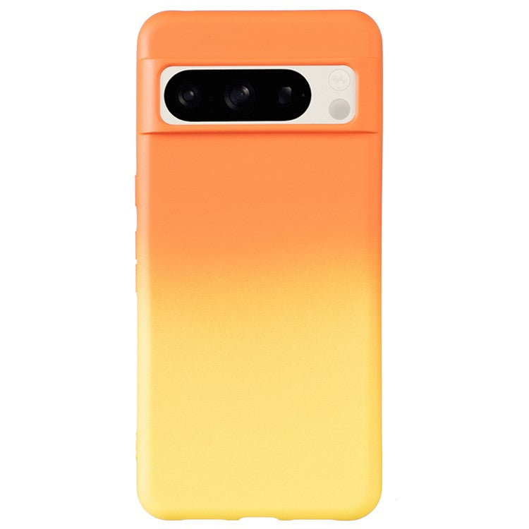 For Google Pixel 8 Pro Case TPU Shockproof Phone Cover Aesthetic Gradient Color - Orange+Yellow