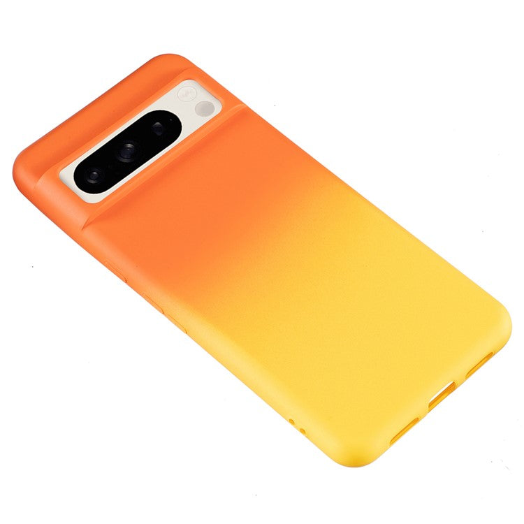 For Google Pixel 8 Pro Case TPU Shockproof Phone Cover Aesthetic Gradient Color - Orange+Yellow