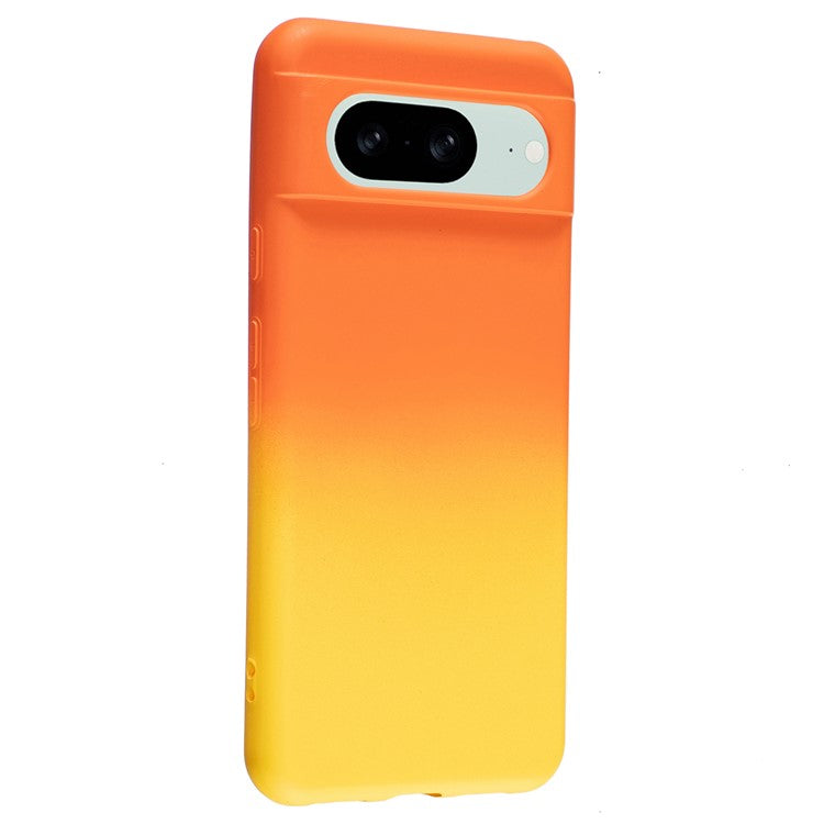 For Google Pixel 8 Case Flexible TPU Gradient Phone Cover - Orange+Yellow
