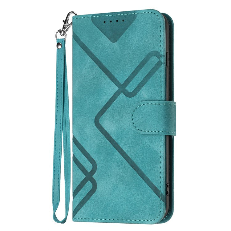 YX0040 For Oppo Reno12 5G (Global) / Reno12 Pro 5G (Global) Leather Case Geometry Phone Cover - Baby Blue