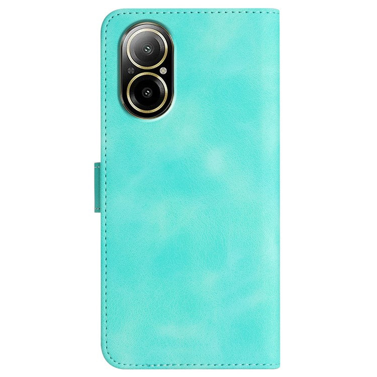 YX0030 For Realme C67 4G Wallet Case PU Leather Phone Cover Smile Imprinted - Baby Blue