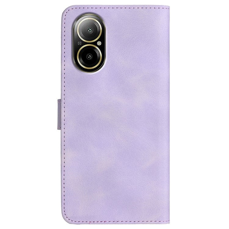 YX0030 For Realme C67 4G Wallet Case PU Leather Phone Cover Smile Imprinted - Light Purple
