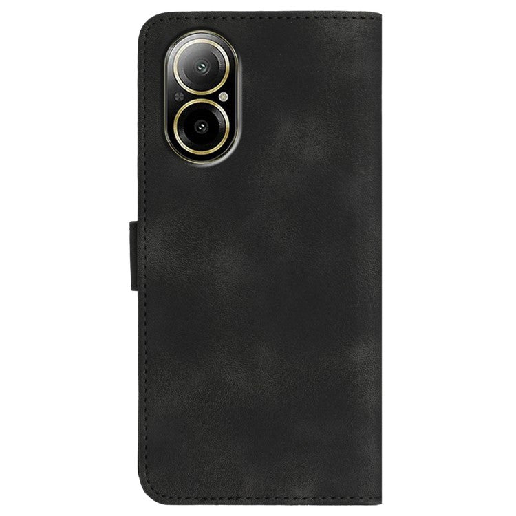 YX0030 For Realme C67 4G Wallet Case PU Leather Phone Cover Smile Imprinted - Black