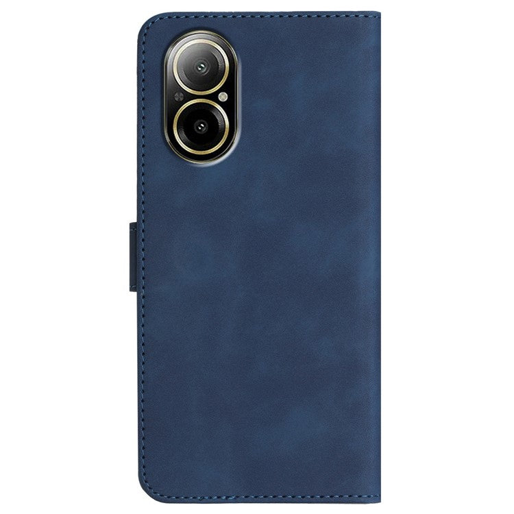 YX0030 For Realme C67 4G Wallet Case PU Leather Phone Cover Smile Imprinted - Sapphire