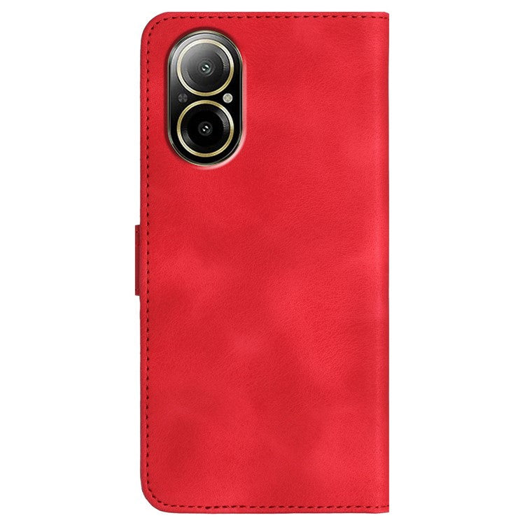 YX0030 For Realme C67 4G Wallet Case PU Leather Phone Cover Smile Imprinted - Red