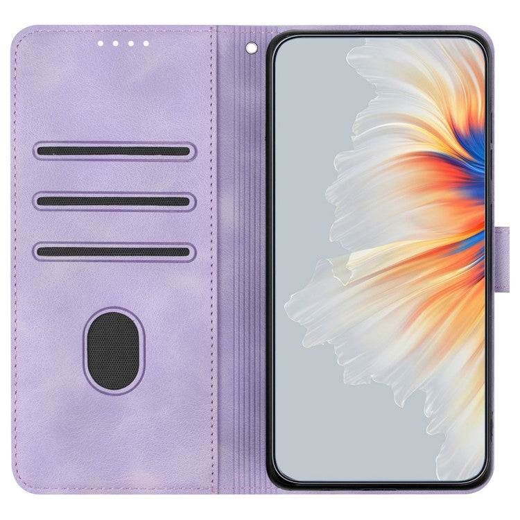YX0030 For Oppo A60 4G Case Leather Phone Cover Stand Function - Light Purple