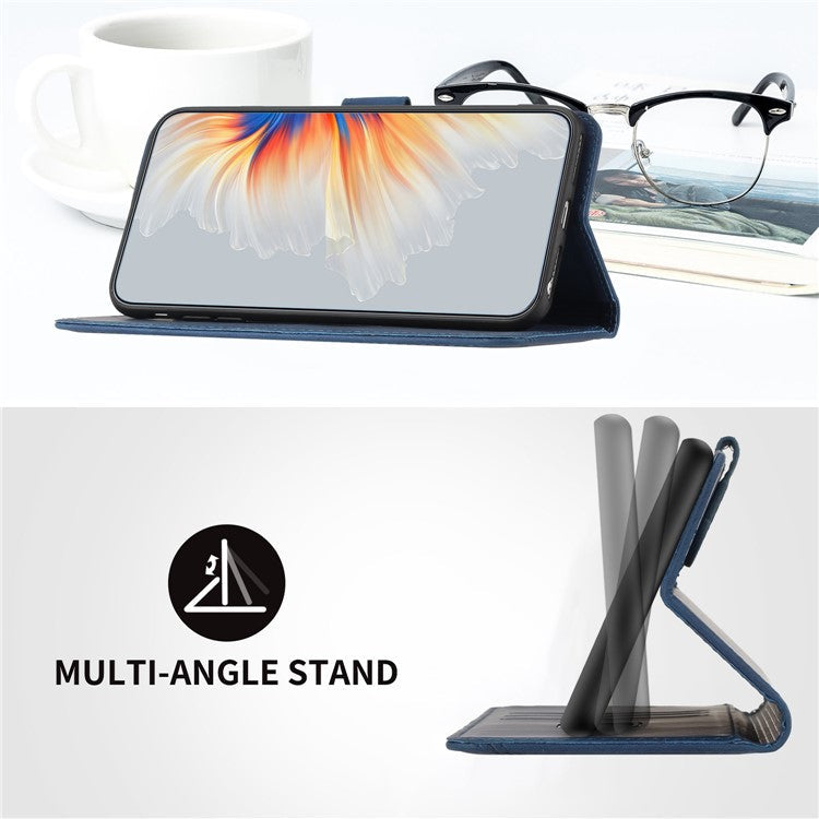 YX0030 For Oppo A60 4G Case Leather Phone Cover Stand Function - Sapphire