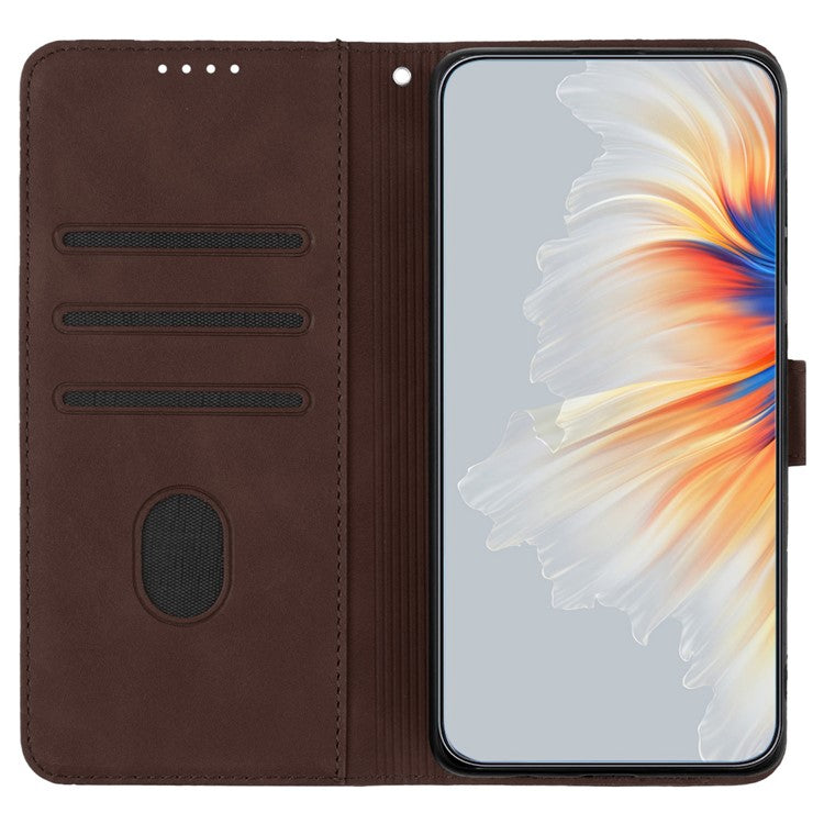 YX0030 For Oppo A60 4G Case Leather Phone Cover Stand Function - Coffee
