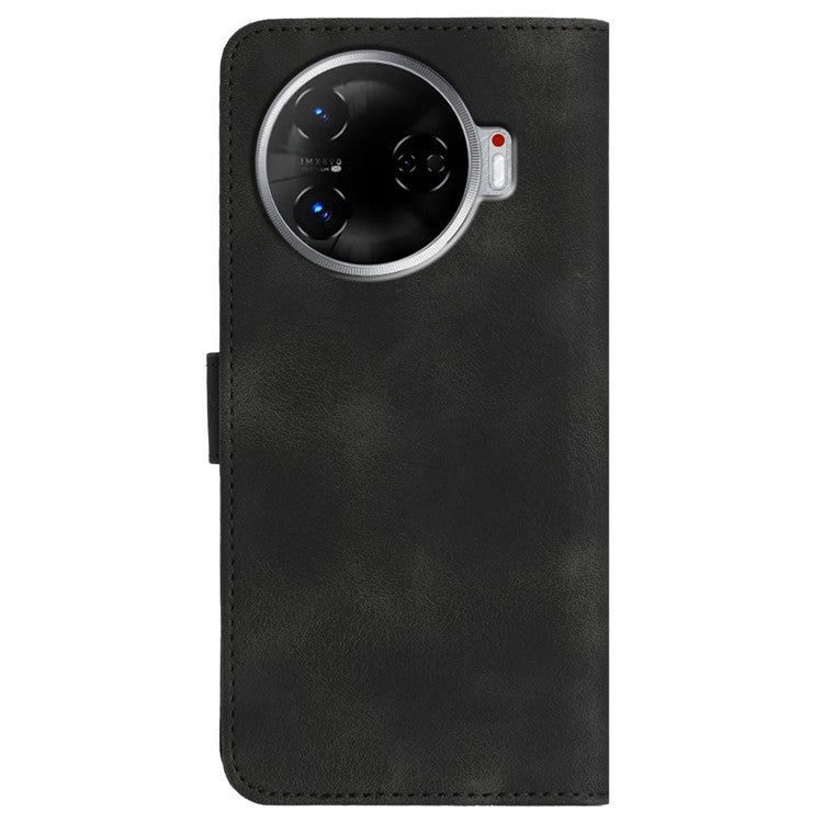 YX0030 For TECNO Camon 30 4G / 5G Case Leather Phone Cover Wallet Stand Design - Black