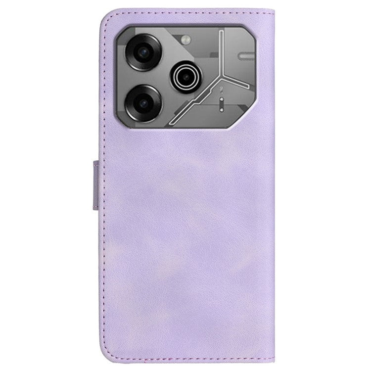 YX0030 For TECNO Pova 6 5G / Pova 6 Pro 5G Case Leather Phone Cover Smile Letter - Light Purple