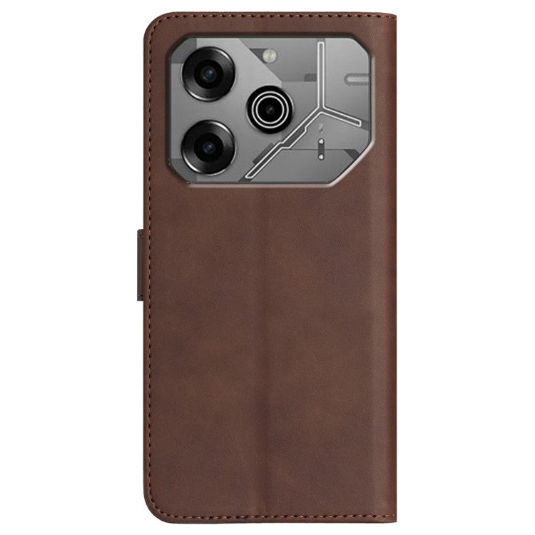 YX0030 For TECNO Pova 6 5G / Pova 6 Pro 5G Case Leather Phone Cover Smile Letter - Coffee