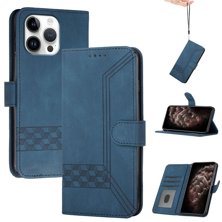 YX0010 Series for iPhone 16 Pro Case Skin-Touch Texture Leather Phone Cover - Sapphire
