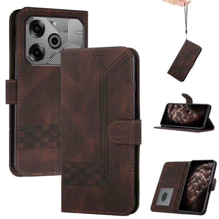 YX0010 Series for TECNO Pova 6 5G / Pova 6 Pro 5G Case PU Leather Skin Feeling Phone Cover - Coffee