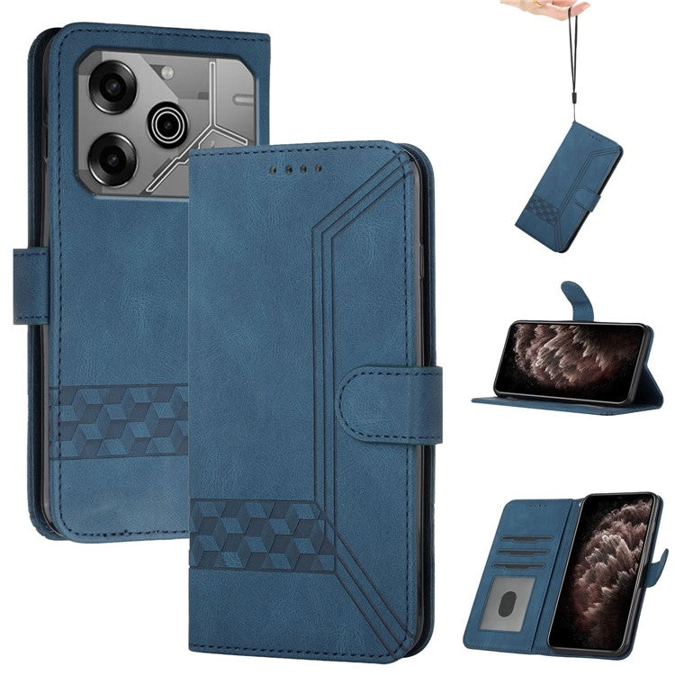 YX0010 Series for TECNO Pova 6 5G / Pova 6 Pro 5G Case PU Leather Skin Feeling Phone Cover - Sapphire