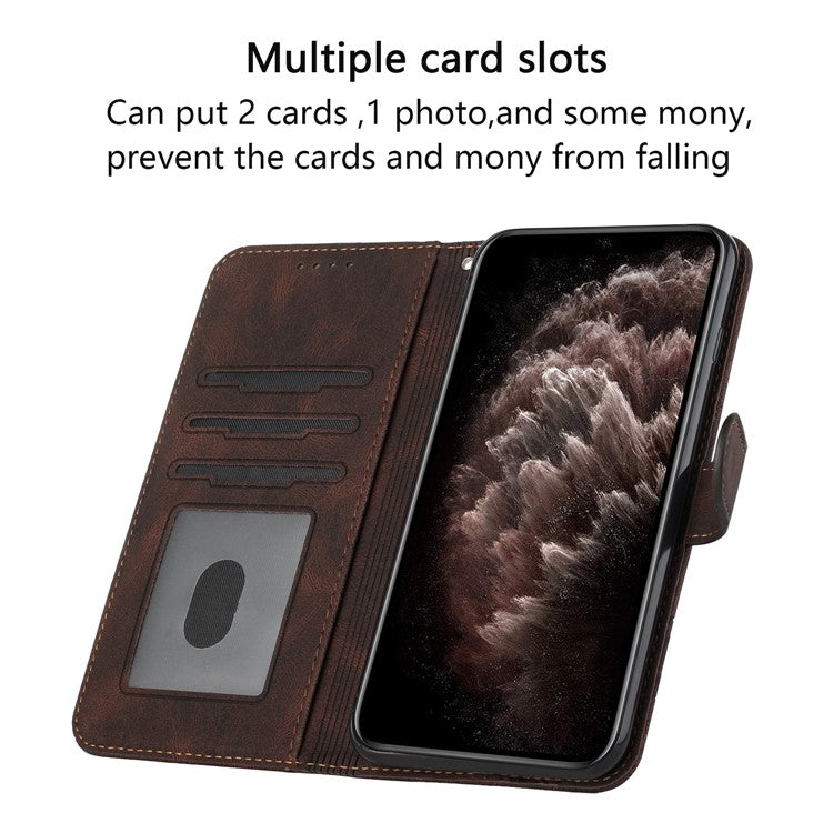 YX0010 Series for Oppo Reno12 5G (Global) / Reno12 Pro 5G (Global) Leather Phone Case Skin Touch Feel - Coffee