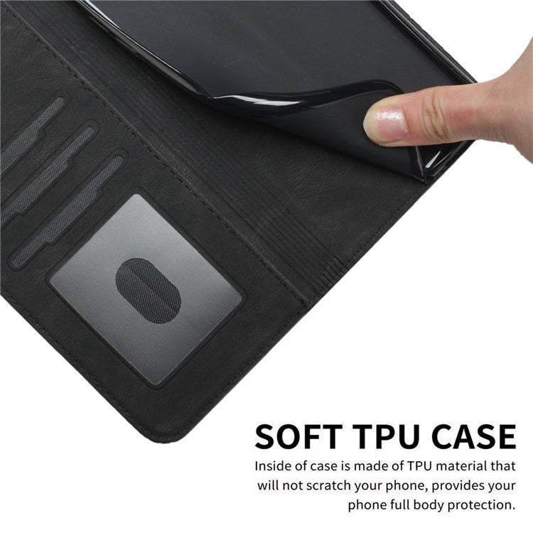 YX0010 Series for Oppo Reno12 5G (Global) / Reno12 Pro 5G (Global) Leather Phone Case Skin Touch Feel - Black