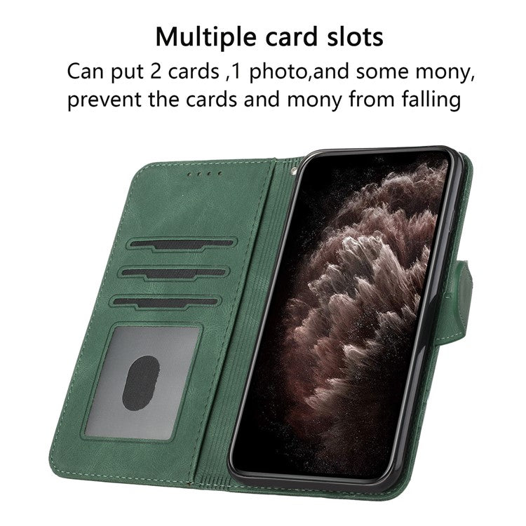YX0010 Series for Oppo A60 4G Case Wallet Leather Phone Cover with Magnetic Clasp - Blackish Green