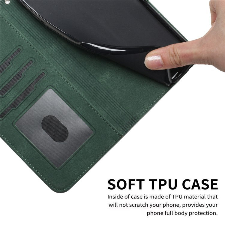 YX0010 Series for Oppo A60 4G Case Wallet Leather Phone Cover with Magnetic Clasp - Blackish Green