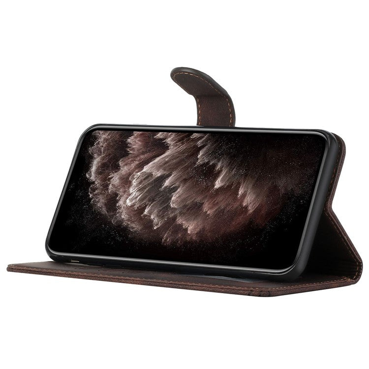 YX0010 Series for Oppo A60 4G Case Wallet Leather Phone Cover with Magnetic Clasp - Coffee