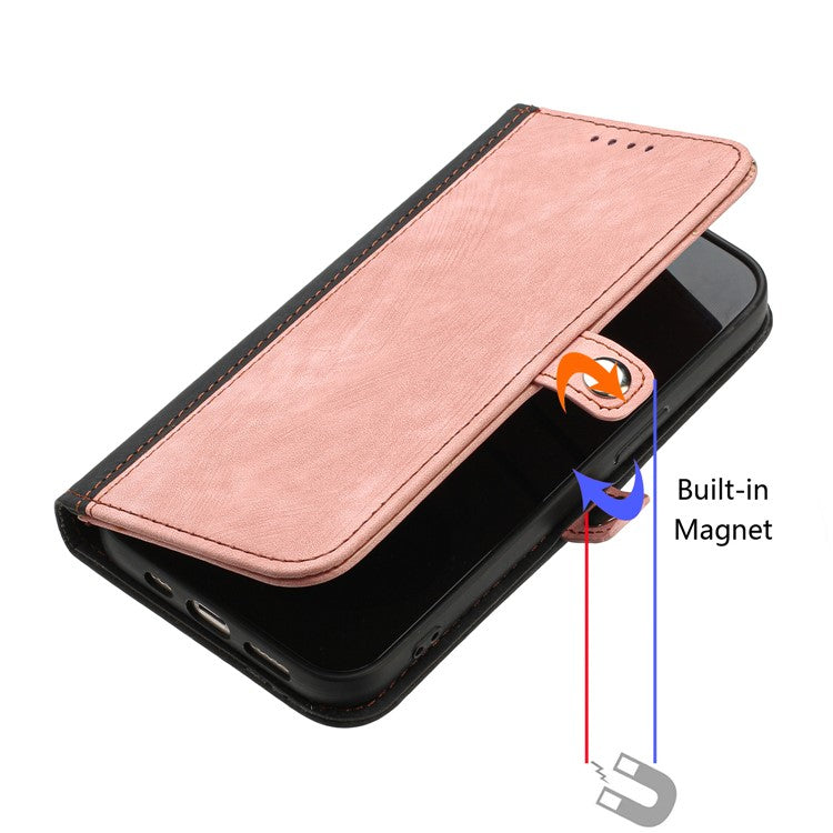 YX0020 For Oppo A60 4G Leather Case Folding Stand Wallet Phone Cover with Strap - Pink
