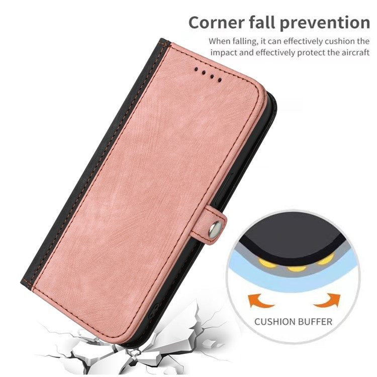YX0020 For Oppo A60 4G Leather Case Folding Stand Wallet Phone Cover with Strap - Pink
