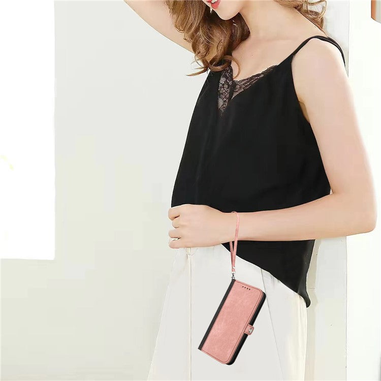 YX0020 For Oppo A60 4G Leather Case Folding Stand Wallet Phone Cover with Strap - Pink