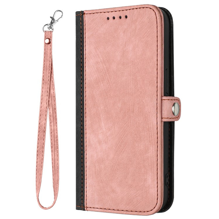 YX0020 For Oppo A60 4G Leather Case Folding Stand Wallet Phone Cover with Strap - Pink
