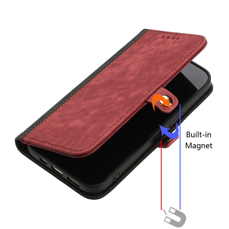 YX0020 For Oppo A60 4G Leather Case Folding Stand Wallet Phone Cover with Strap - Red