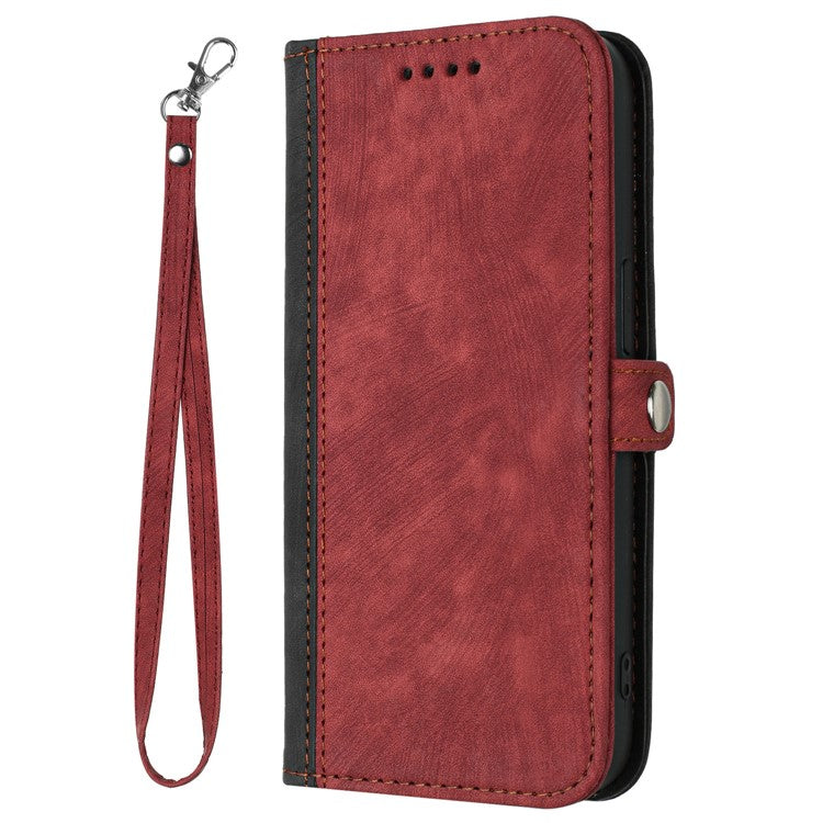 YX0020 For Oppo A60 4G Leather Case Folding Stand Wallet Phone Cover with Strap - Red