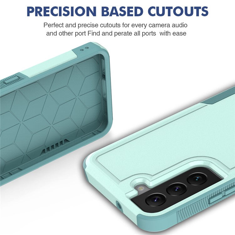 For Samsung Galaxy S22 5G Hard PC + Soft TPU Dual Layer Protection Case Anti-scratch Phone Cover - Mint Green