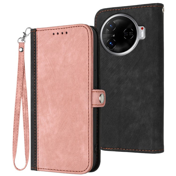 YX0020 For TECNO Camon 30 4G / 5G Case Skin-Touch PU Leather Flip Phone Cover - Pink