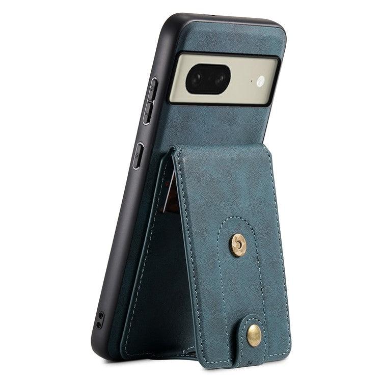 DENIOR D14 For Google Pixel 8 Case 2 in 1 Detachable PU+PC+TPU Magnetic Phone Cover - Blue