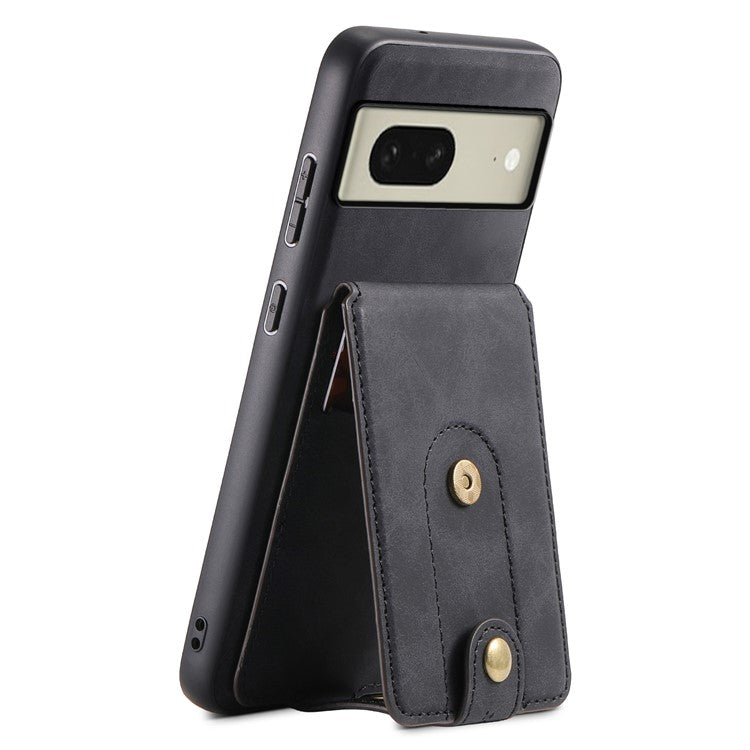 DENIOR D14 For Google Pixel 8 Case 2 in 1 Detachable PU+PC+TPU Magnetic Phone Cover - Black