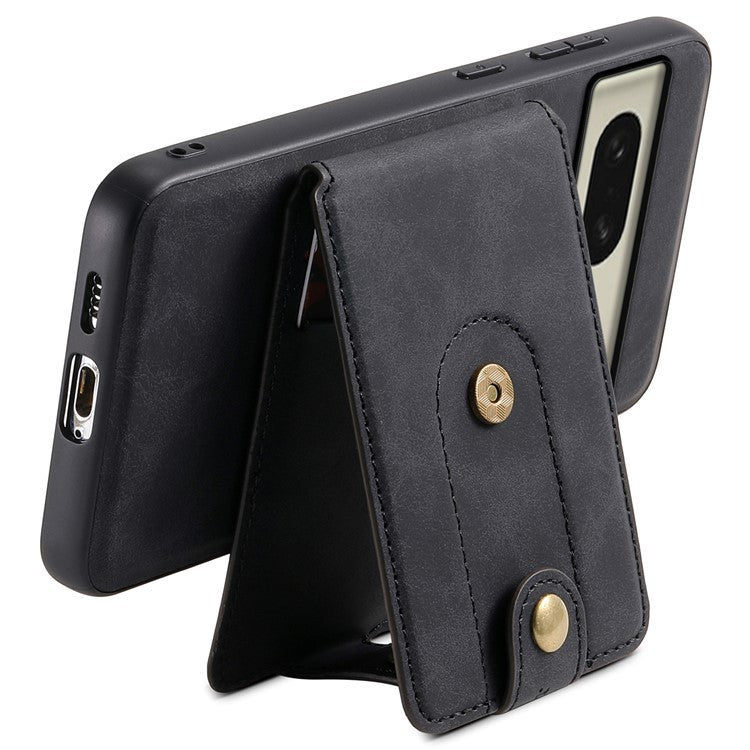 DENIOR D14 For Google Pixel 8 Case 2 in 1 Detachable PU+PC+TPU Magnetic Phone Cover - Black