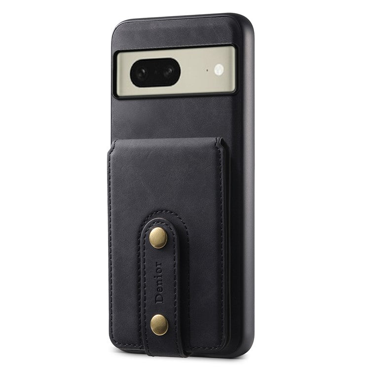 DENIOR D14 For Google Pixel 8 Case 2 in 1 Detachable PU+PC+TPU Magnetic Phone Cover - Black