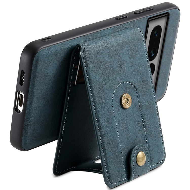 DENIOR D14 For Google Pixel 7 Pro 5G Case Compatible with MagSafe PU+PC+TPU Phone Cover - Blue