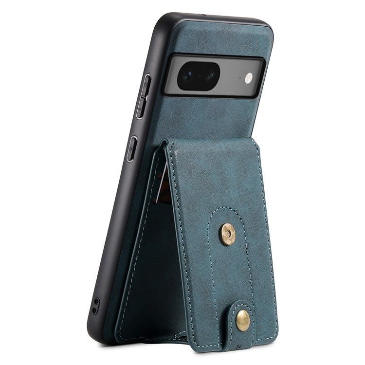 DENIOR D14 For Google Pixel 7 5G Magnetic Case 2 in 1 Detachable PU+PC+TPU Phone Cover - Blue