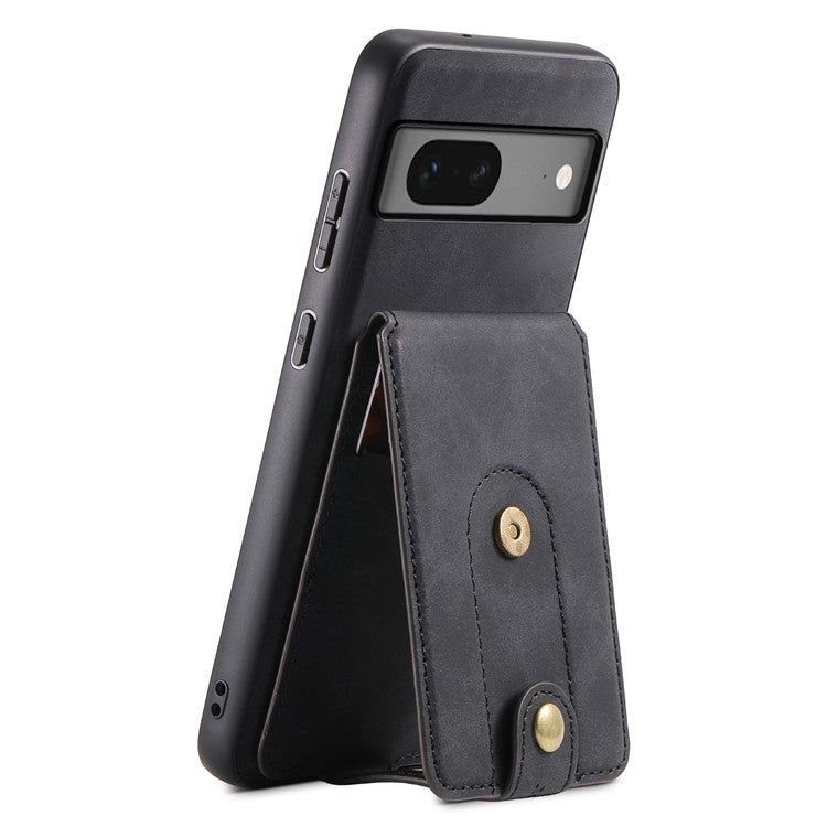 DENIOR D14 For Google Pixel 7 5G Magnetic Case 2 in 1 Detachable PU+PC+TPU Phone Cover - Black