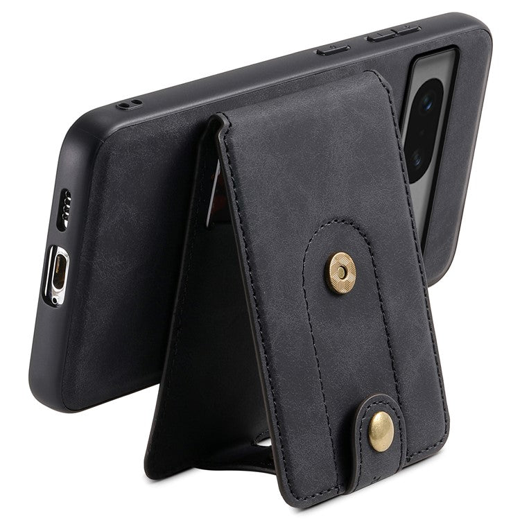 DENIOR D14 For Google Pixel 7 5G Magnetic Case 2 in 1 Detachable PU+PC+TPU Phone Cover - Black