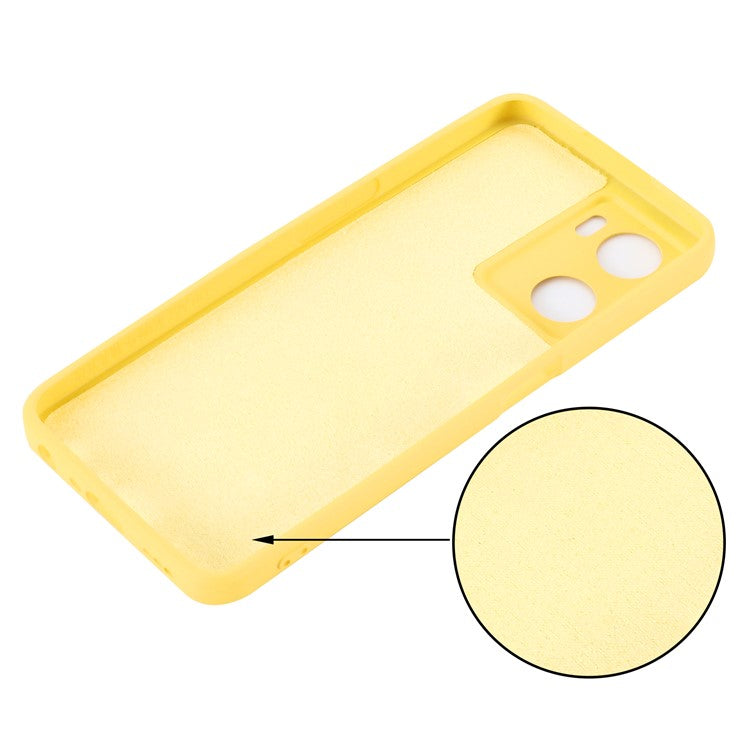 For OnePlus Nord N20 SE 4G Case Anti-Scratch Liquid Silicone Phone Cover with Hand Strap - Yellow