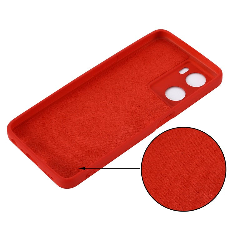 For OnePlus Nord N20 SE 4G Case Anti-Scratch Liquid Silicone Phone Cover with Hand Strap - Red