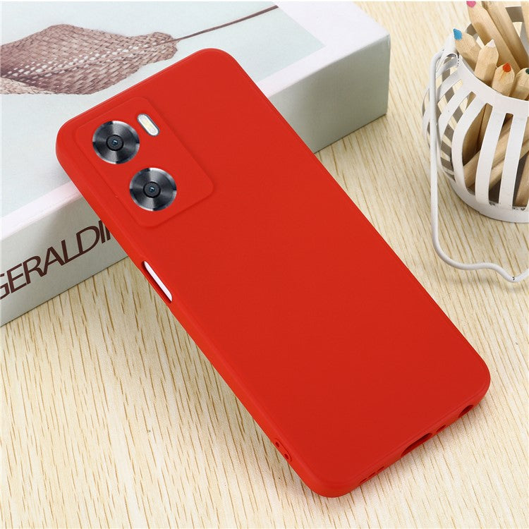 For OnePlus Nord N20 SE 4G Case Anti-Scratch Liquid Silicone Phone Cover with Hand Strap - Red